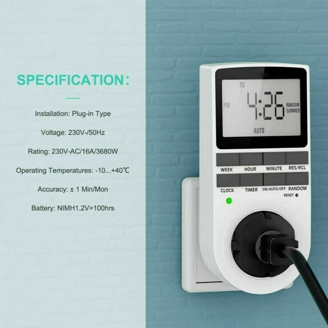 Timer Schermo Grande Presa Timer Cucina Interruttore Timer Presa Elettronica