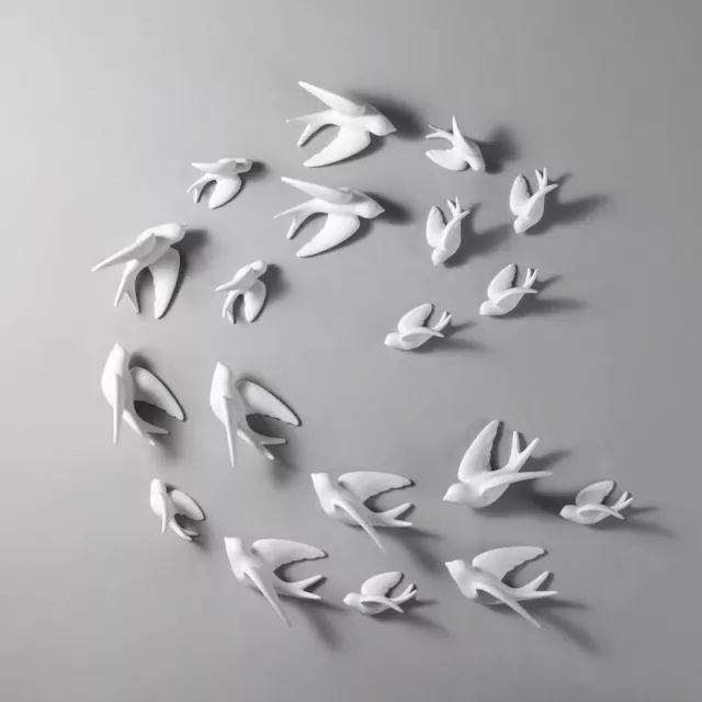 1Pc 3D Ceramic Flying Birds Murals Wall Hanging Decoration Craft Home Ornament 2