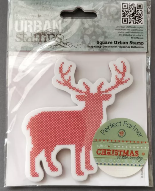 STAG / REINDEER Docrafts/Papermania Christmas in The Country Cling Rubber Stamp