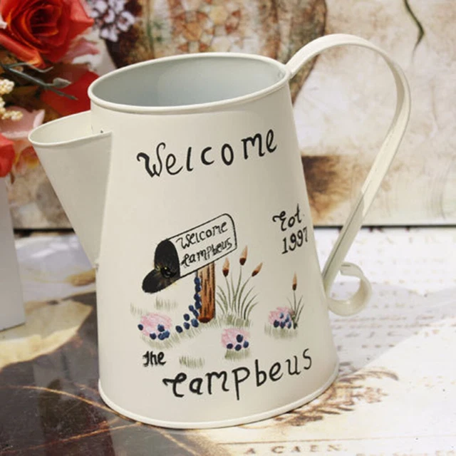 Vintage Flower Metal Pitcher Jug Vase Wedding Home Decoration Rustic
