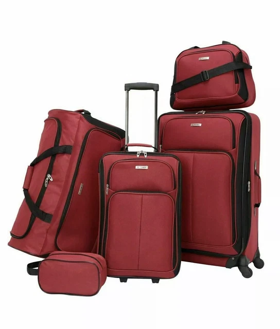 TAG Ridgefield 5 Pc. Softside Luggage Set Red- Brand New