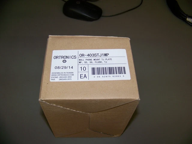 Ortronics OR-403STJ1WP Wall Phone TJ Plate, WP, SS, SG, Flush, TJ - Lot of 10