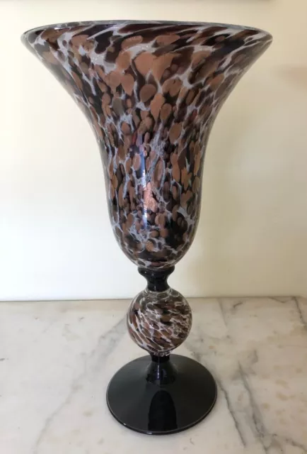 Large Solid Glass Vase by Murano 45cm Mint