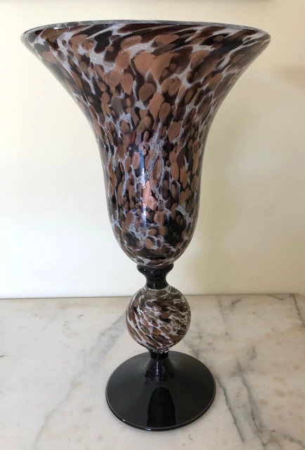 Large Solid Glass Vase by Murano 45cm Mint Large Solid Glass Vase by Murano 45cm Mint