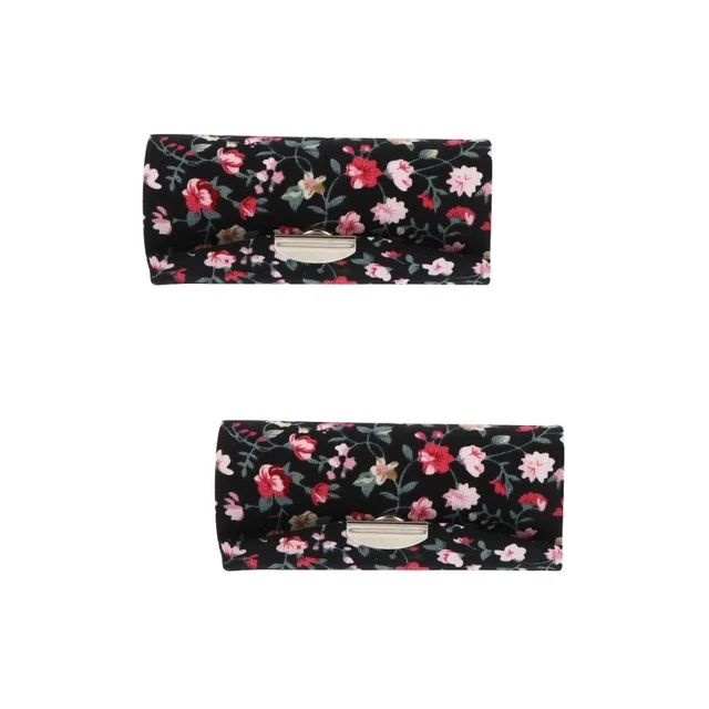 2 PCS Boîte À Rouge Lèvres Brodée Chiffon Femme Étui Porte Vintage