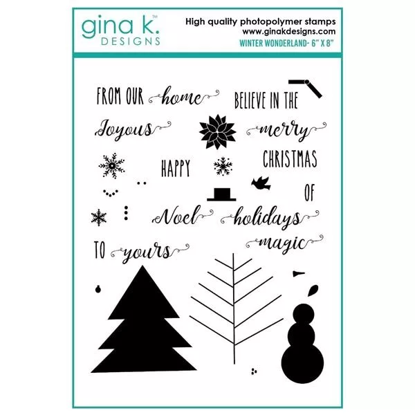 Gina K. Designs 6in x 8in Stamp Set Winter Wonderland | Set of 30