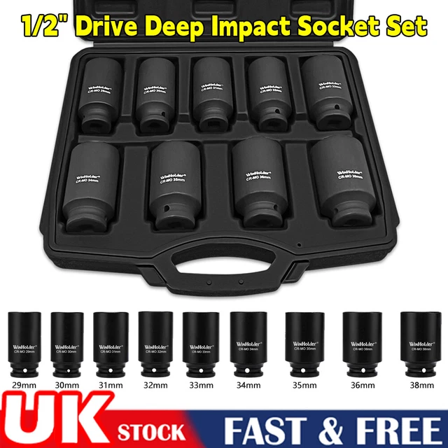 Laser 4925 Hub Nut Socket Set - 5-Piece 1/2" Drive For VAG Vehicles (24,30,32mm + 14,17mm Hex)