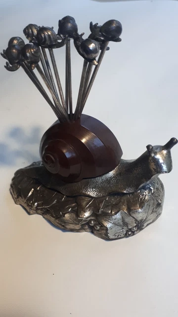 SET De PIQUES À ESCARGOT Apéritif Olive Métal Chromé Art De La Rochette