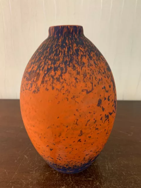 1 vase obus soliflore pâte de verre Delatte Nancy