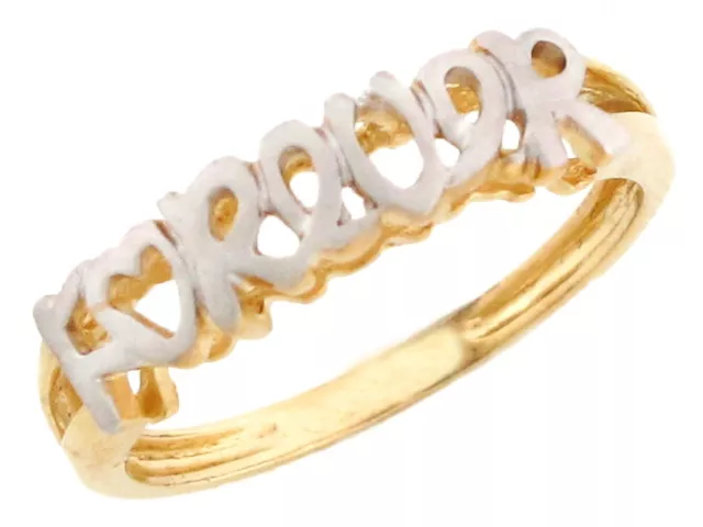 10k or 14k Solid Two Tone Gold 'forever' Band Ring Jewelry