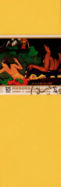 By the Sea - Gauguin - Manama Postage, decorative paper,  laminated bookmark