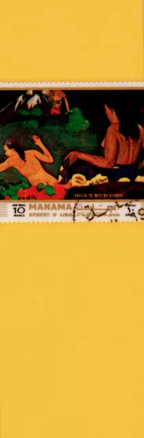 By the Sea - Gauguin - Manama Postage, decorative paper,  laminated bookmark