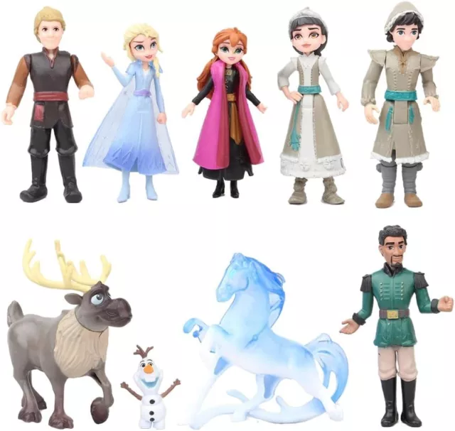 9Pcs Ice and Snow Princess Cake Decoration,Princess Figures Set Action Figures