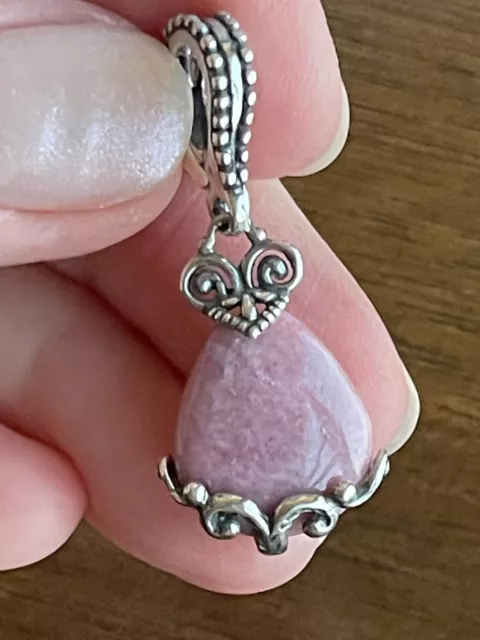 Carolyn Pollack 925 Silver Pink Rhodonite Small Pendant Charm