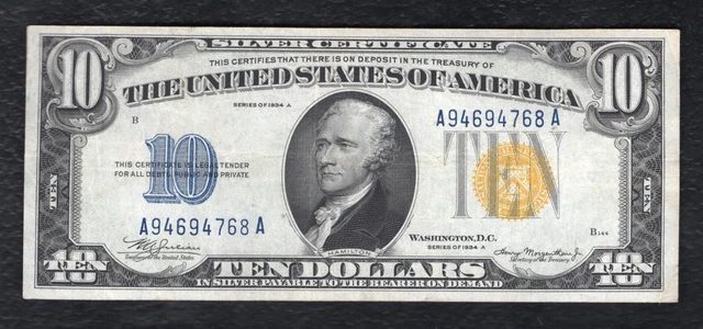 Fr 2309 1934-A $10 Ten Dollars “North Africa” Silver Certificate Extremely Fine