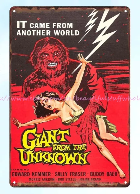 1958 Giant from the Unknown horror movie poster metal tin sign perpetual plaques