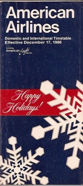 Airline Timetable - American - 17/12/86 - Christmas