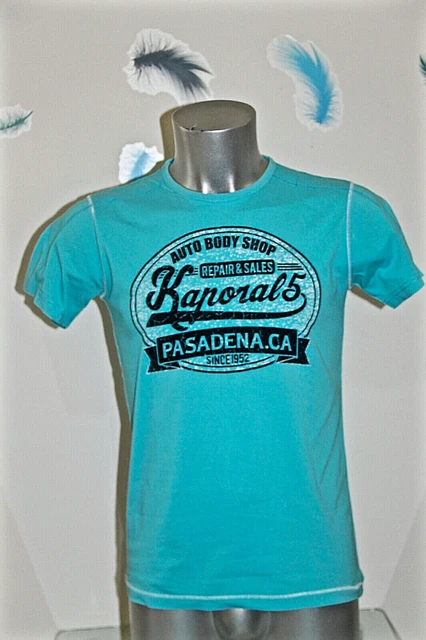T-Shirt Homme KAPORAL Manches Courtes Modèle KOI Bleu - Tailles S M L XL XXL - Neuf étiqueté