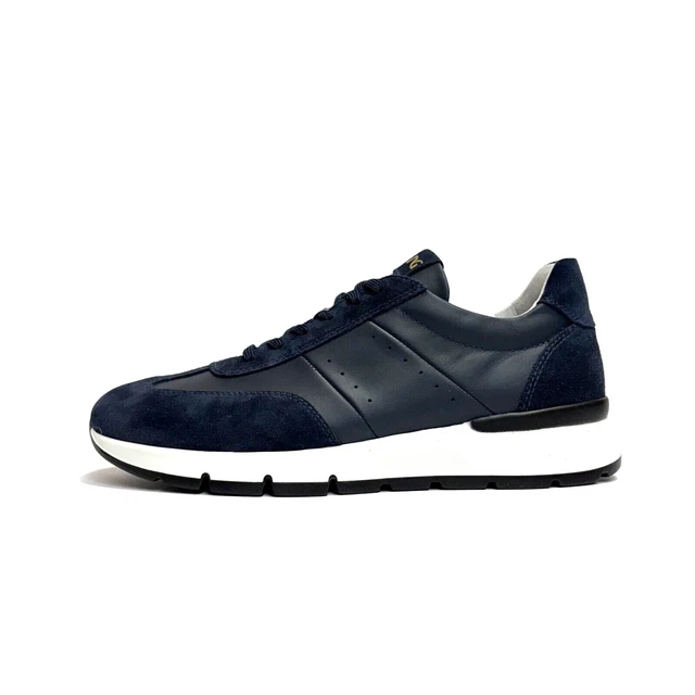 Nero Giardini E302893U Sneakers Uomo In Pelle, Made In Italy, Suola Gomma, Chiusura Stringata, Tecnologia DryGo