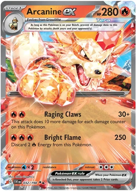 Pokemon - Arcanine ex - 032/198 - Scarlet & Violet - Double Rare