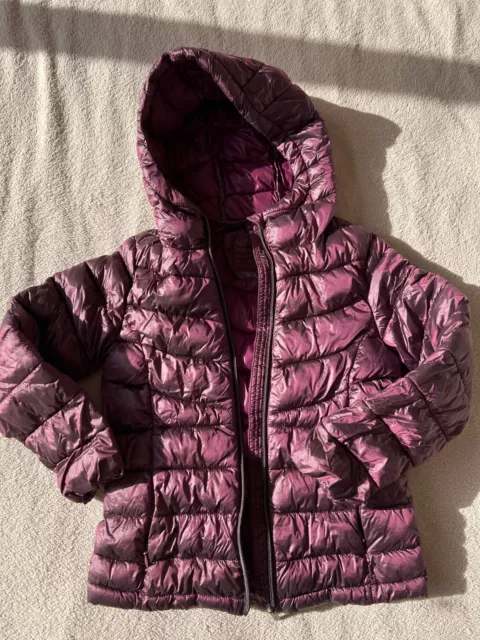 Next Girls Size 7 Years Purple Jacket Shower Resistant Hooded Coat Lightweight