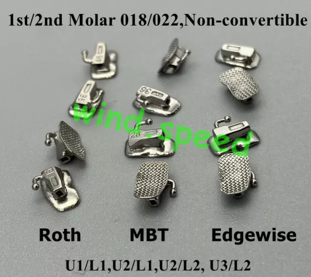 Orthodontic Buccal Tubes Dental 1st/2nd Molar Roth/MBT/Edgewise 018/022 Non-Con