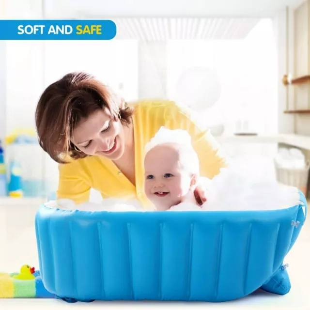 Baby Inflatable Bathtub Thick Portable Bathing Bath Tub For Kid Toddler Newborn 3