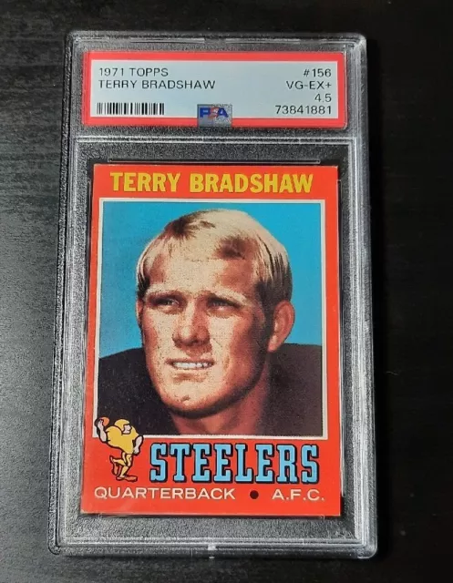 1971 Topps Terry Bradshaw #156 PSA 4.5 Excellent Rookie Card Pittsburgh Steelers