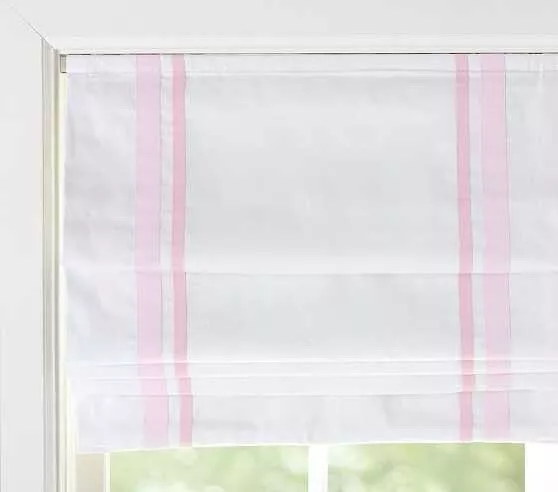 Brand New! Pottery Barn Kids Pink Cordless 32 x 64 Blackout Harper Roman Shade