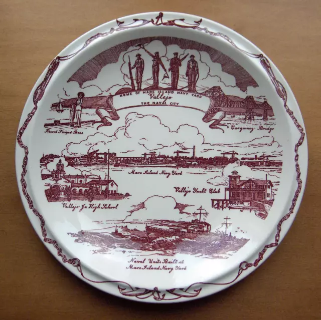 Vernon Kilns Vallejo California collector plate~the Naval City~Mare Island-NR