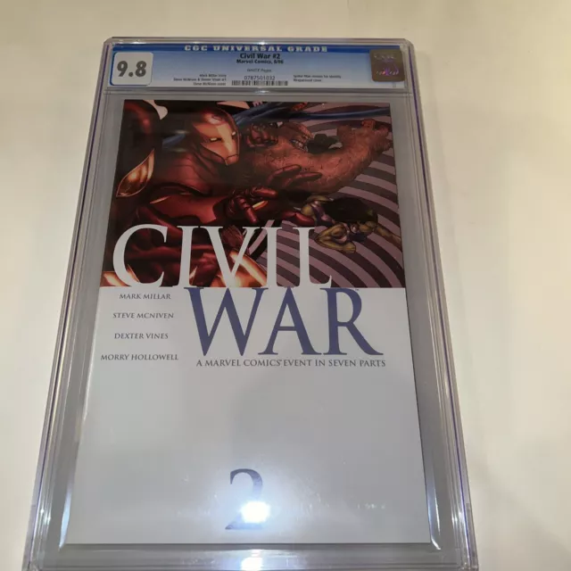 Civil War #2 Marvel comics, 8/06 ￼CGC 9.8 NM/MT WP Spider-Man reveals his id