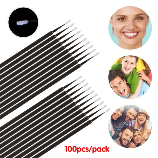 Dental Micro Applicator Brush Disposable Makeup Eyelash Brushes 1.2mm Black