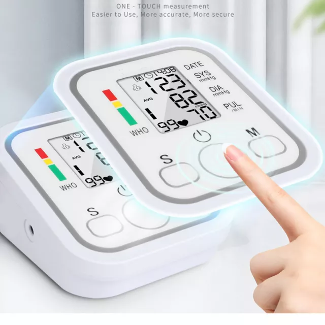 UK Digital Automatic Blood Pressure Monitor Upper Arm Cuff BP Machine Heart Rate