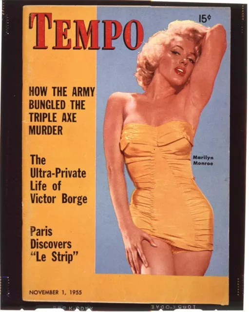 Marilyn Monroe Vintage Tempo Magazine Cover 4x5 Transparency Sultry Swimsuit