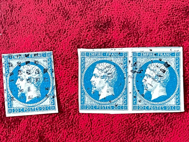 Timbres France Napoléon - Nos 14 A Et B, Collection Nuances (Timbres Anciens)