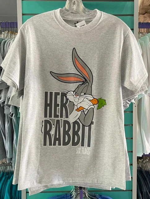 SIX FLAGS MAGIC Mountain Looney Tunes Her Rabbit Bugs Bunny Adult Shirt 