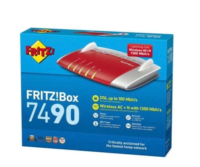 AVM FRITZBox 7490 International VDSL DSL Modem ISDN Gigabit WLAN MESH Router
