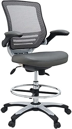 Modway EEI-211 Edge Drafting Chair - Reception Desk Chair - Flip-Up Arm Draft...