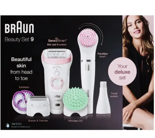 Braun Silk-épil Beauty Set 9 for Women Face, Body & Leg Wet & Dry Epilator Shave