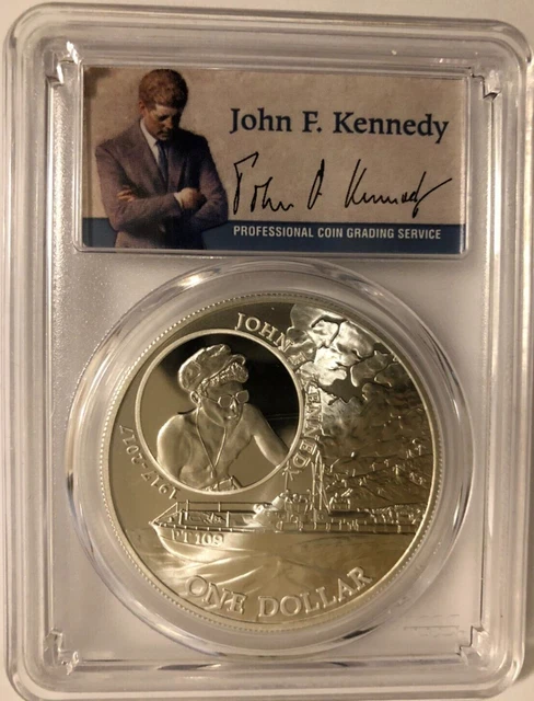2017  1 Oz. Silver Solomon Islands PCGS MS69 First Strike (JFK Signature Label)