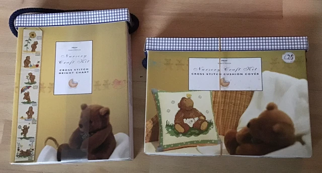 ST MICHEAL - M & S - 2 KREUZSTICH-KITS. HIEGHT CHART & KISSEN - beide neu.