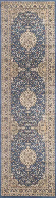 KRISTINA BLUE MEDALLION MILLION POINT TRADITIONAL RUG RUNNER 80cm **ANY LENGTH** 2