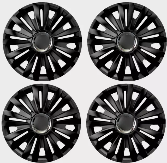 Dacia Any Model Wheel Trims Hub Caps Plastic Covers Full Set Black 15" Inch