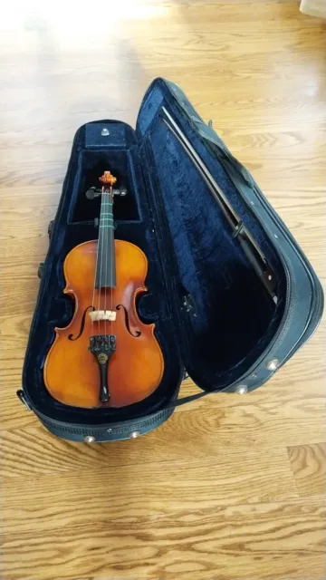 Violín vintage para estudiantes 3⁄4 con arco y estuche blando, genuino Jan Kriml - hecho en Alemania