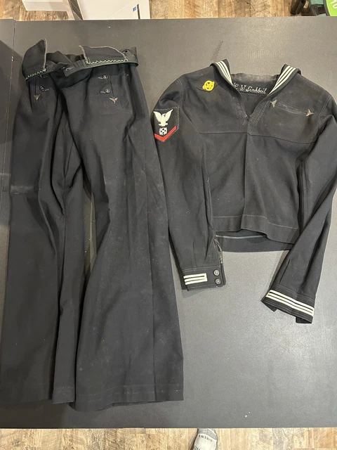 ORIGINAL WW2 US Navy Boatswain's Mate Coxswain 3rd Class Named Uniform ...