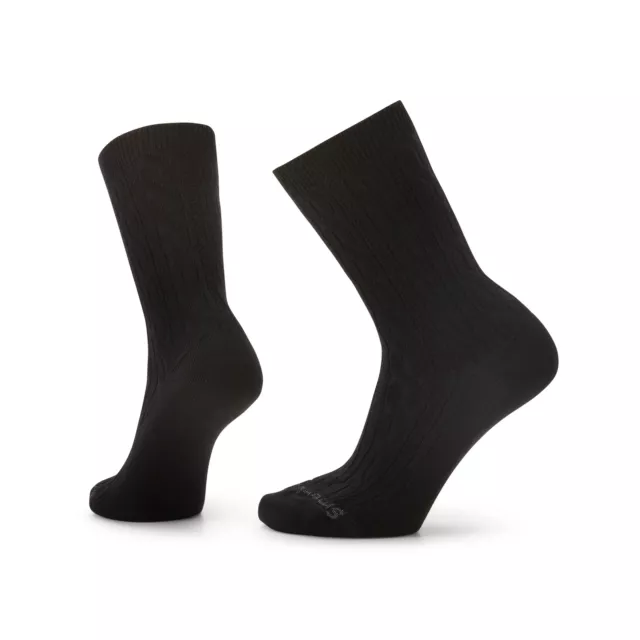 Smartwool Everyday Cable Women's Crew Socks, Black, Large