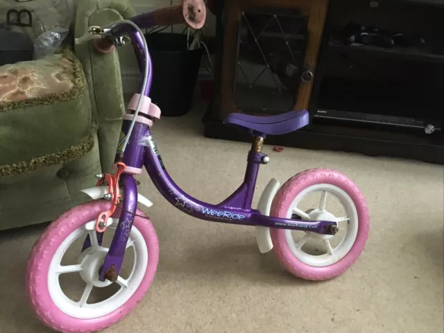 KIDS TODDLER WEERIDE Balance Bike Purple Pink used in Fair