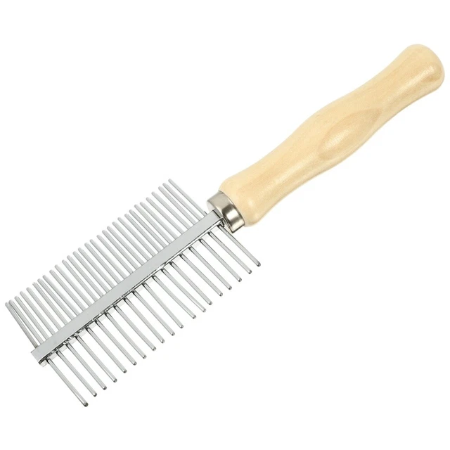 Cepillo de piel de acero inoxidable peine para perro doble fila acero inoxidable