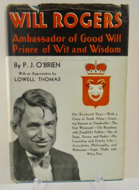 Vintage 1935 book: Will Rogers - Ambassador of Good Will, Prince of Wit & Wisdom