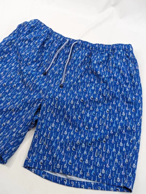 Peter Millar Swim Trunks board shorts Guitars Beers Shots size XL Lined Blue